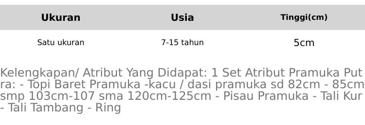 Product Introduction of set atribut pramuka putra Cowo 0