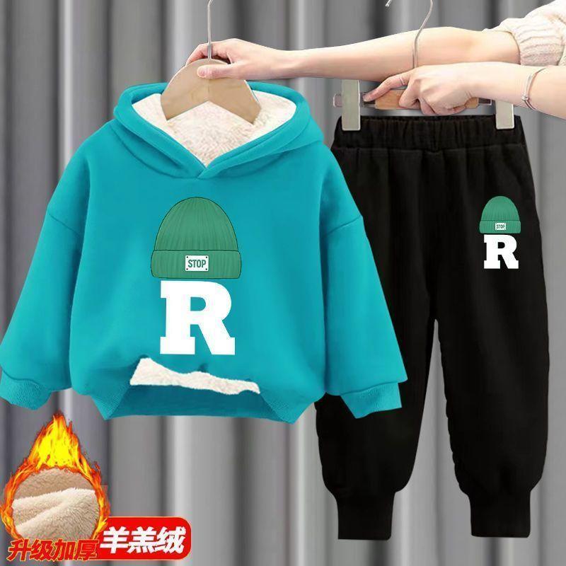 Product Introduction of Bộ Áo Len Lót Lông Cừu Cho Bé Trai Và Trẻ Em, Hai Mảnh, Có Mũ Trùm Đầu, Thích Hợp Cho Bé Và Trẻ Em, Quần Áo Mùa Thu Và Mùa Đông, Thời Trang, Năm 2025 9