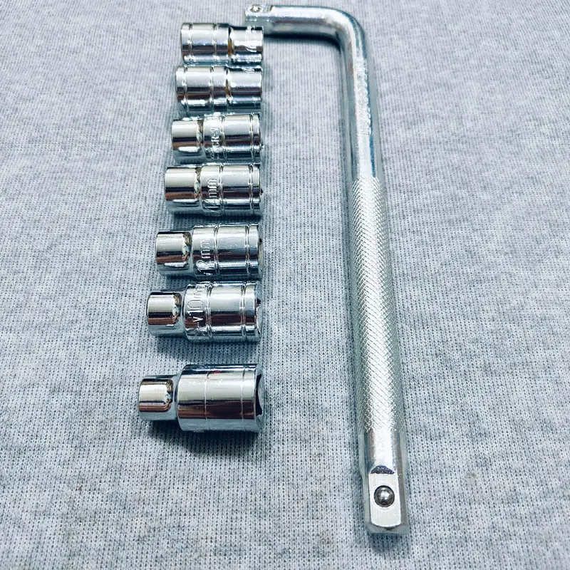 Bộ 7 đầu tuýp ngắn 8-19mm và cần cong L dùng để sửa chữa ôtô, xe máy 3