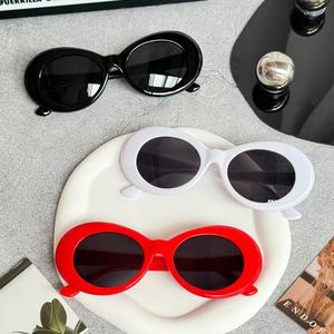 แว่นกันแดด แฟชั่นเด็ก อินเทรนด์ และเป็นส่วนตัว สไตล์สตรีท สำหรับเด็กชายและเด็กหญิง แว่นกันแดดทรงวงรีขนาดเล็กย้อนยุค พร้อมป้องกันรังสียูวี