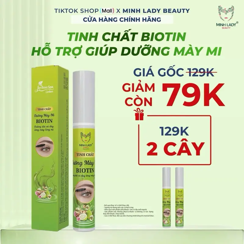 {CHÍNH HÃNG}_TINH CHẤT BIOTIN DƯỠNG MÀY MI {DÀI-ĐEN-RẬM} MINH LADY-Mascara Cosmetic 79K {2cây 129k}