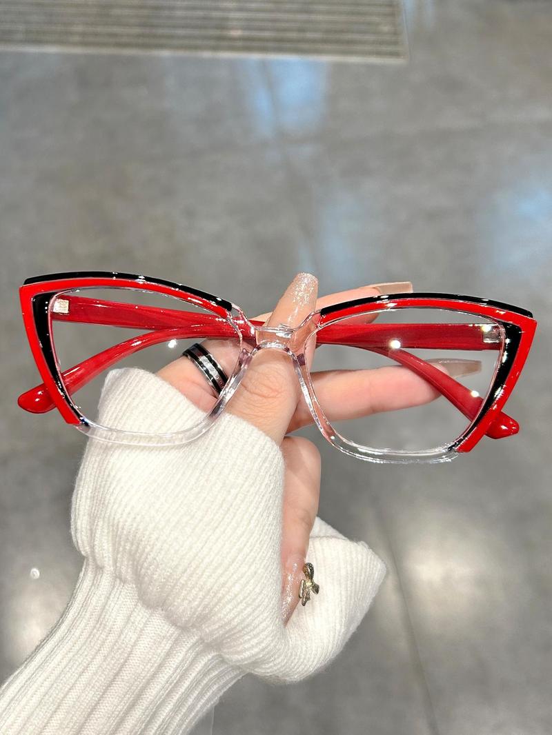 Product Introduction of Simple Anti-blue Light Eyeglasses, Basic Cat Eye Frame for Women & Men, Fashionable Eyeglasses for Work, Daily Decor, Perfect for Student Daily Use 7