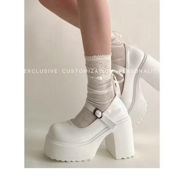 GIÀY CAO GÓT MŨI TRÒN- LACY SHOES CAO GÓT BARBIE SHOES 8CM