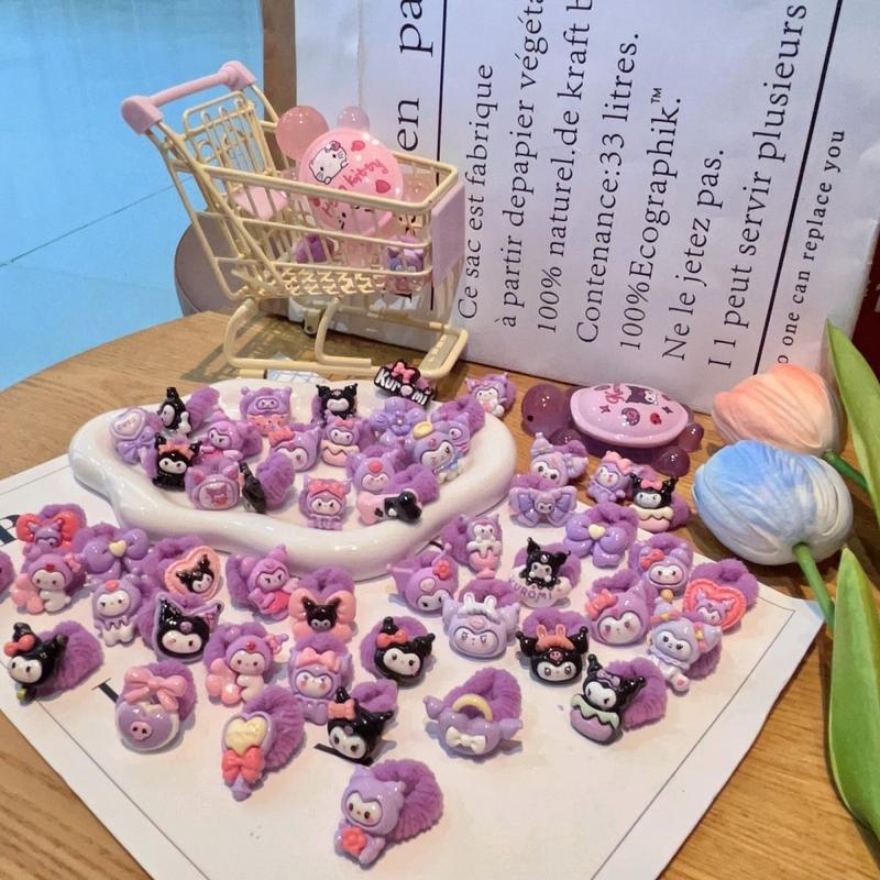 Sanrio Kuromi Children's Baby Hair Tie Thumb Hair Ring Non-Damaging High Elasticity Hair Tie Rubber Band Girls' Hair Accessories 3
