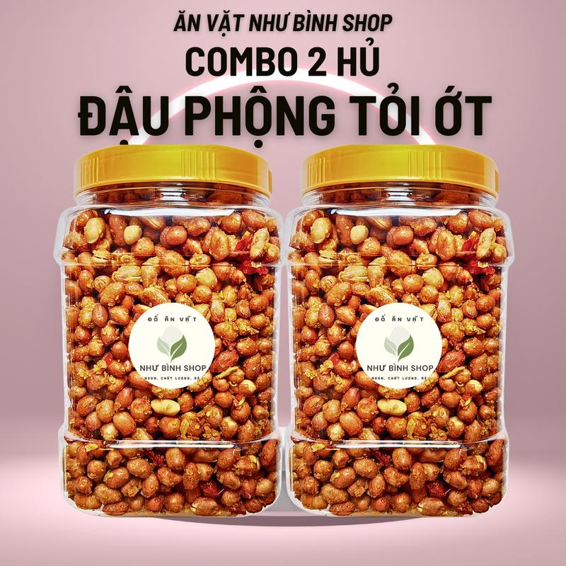 Combo 2KG 2 Hủ Đậu phộng tỏi ớt ngon rẻ đồ ăn vặt như binh shop Ăn Vặt Snack