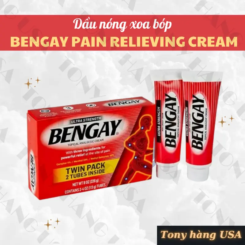 【Date T9/2026】Dầu Nóng Xoa Bóp Bengay Relieving Cream Của Mỹ - MẪU MỚI - Tony Hàng USA 2