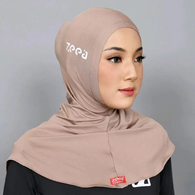10AM Zeea Hayfa P Erina Sport Hijab Olahraga kerudung  instan  sporty  bergo  muslim dicuci dengan tangan saja zipper black 8