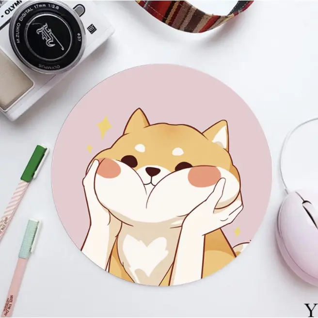 Lót chuột hình tròn dễ thương đáng yêu xinh xắn ngộ nghĩnh chất liệu dày dặn chống trơn trượt 1