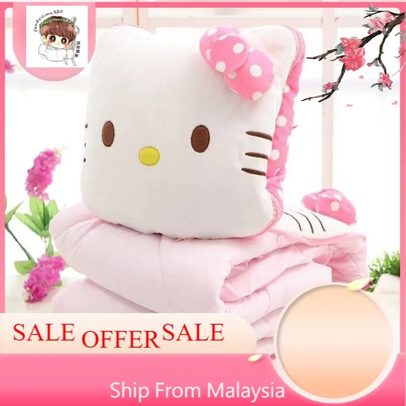 Cute Hello Kitty 2in1 Blanket Pillow gift present quality selimut bantal hadiah birthday kekasih xmas christmas cny Bedding Blankets Soft