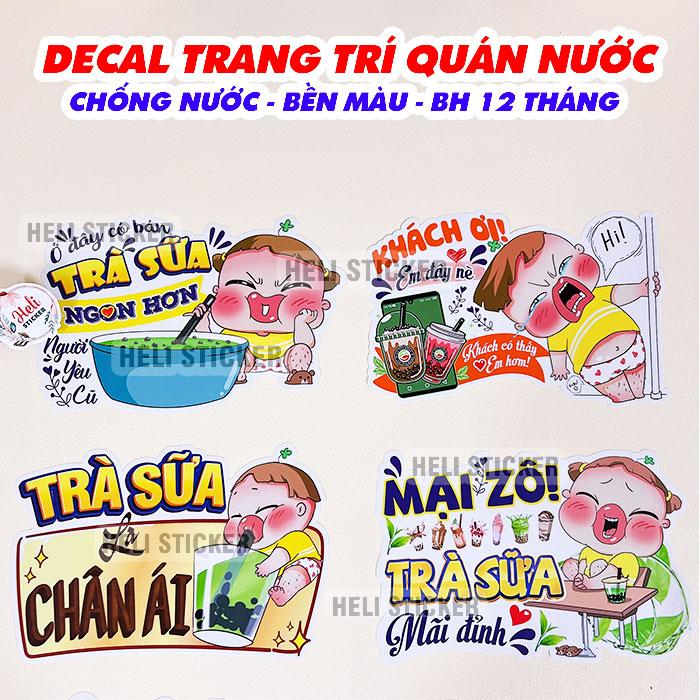Decal Trang Trí Quán Trà Sữa Quỳnh Aka, Hình Dán Decor Quán Ăn Vặt, Trà Sữa, Cà Phê, Sinh Tố, Nước Ép - Quỳnh Aka Kính Mời, Bán Vì Đam Mê, Trà Sữa Là Chân Ái, Ăn Là Mê, Mại Zô Trà Sữa, Khách Ơi Em Đây Nè.