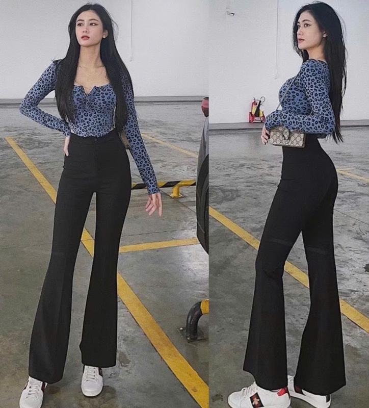 [Hàng Hot] Siêu Phẩm Quần Loe 1 Khuy Có Túi Siêu Hách Dáng Chất Umi Co Dãn Cho Nữ QL