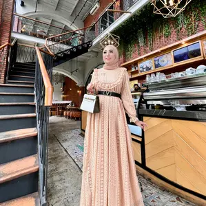 Manika 3 GLZ / Brukat malika/ gamis brukat/ gamis pesta  Kondangan Dress Mewah Maxi Brokat Dewasa Tile Muslim Lebaran Gaun