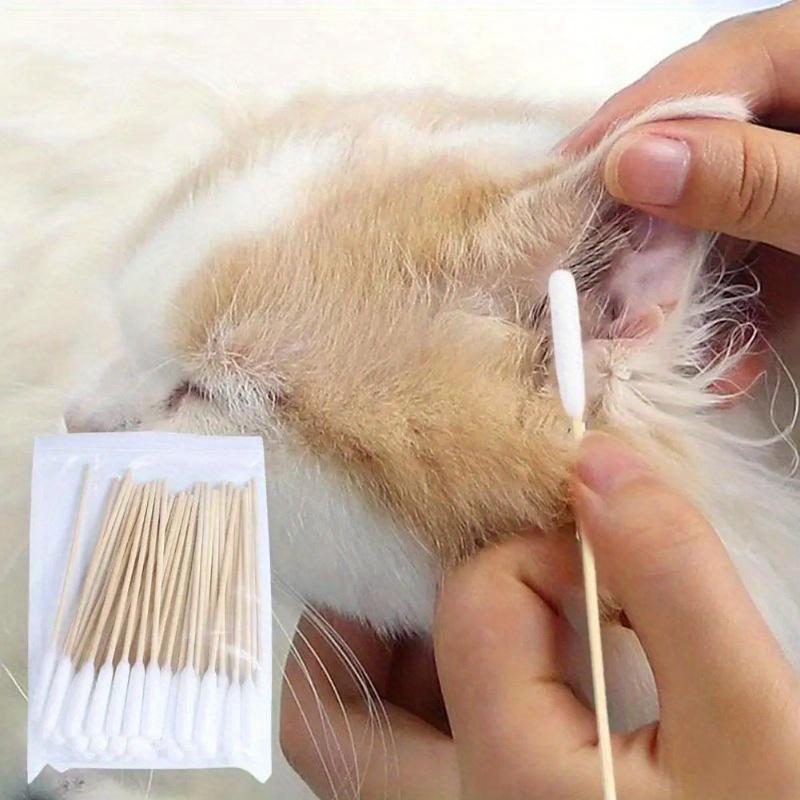 Product Introduction of Pet Ear Cleaning Swabs, 100pcs/set Pet Ear Cleaning Sticks, Pet Ear Wax Removal Sticks, Dog & Cat Grooming Supplies 3