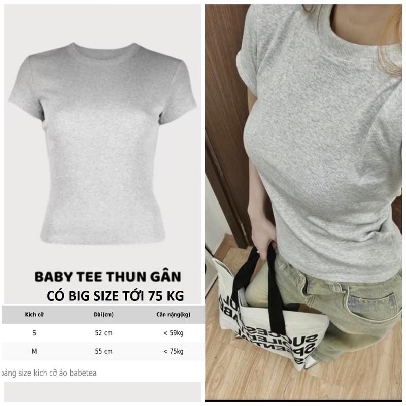 Áo thun trơn nữ cổ tròn basic form ôm thun gân tăm co dãn đủ màu tôn dáng