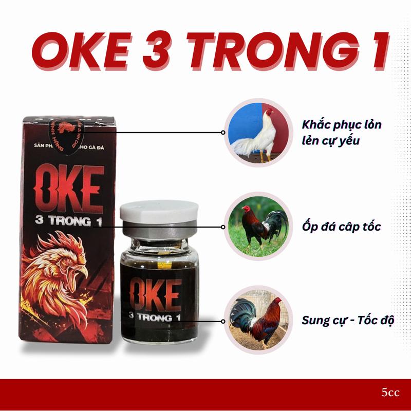 Ốp Đá OKE 3 Trong 1 5cc Trợ Sức Trợ Lực Gom Cơ Không Mất Bến Thế Lì và Hừng Gà Đá Nước Khuya vn lợn mega b12