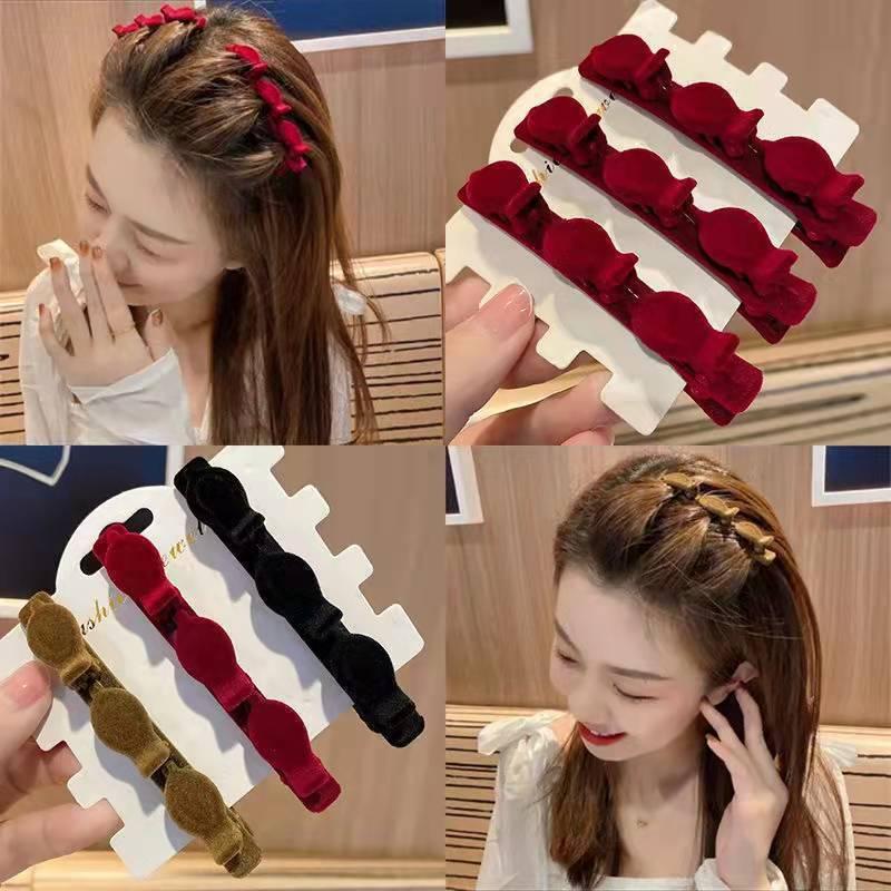 Kẹp Tóc Đổ Xô Bím Tóc Tạo Kiểu Tóc Mái Bên Kẹp Tóc Với 3 Kẹp Nhỏ Giá Đỡ Tóc Gãy Kẹp Tóc Mỏ Vịt Phụ Kiện Tóc