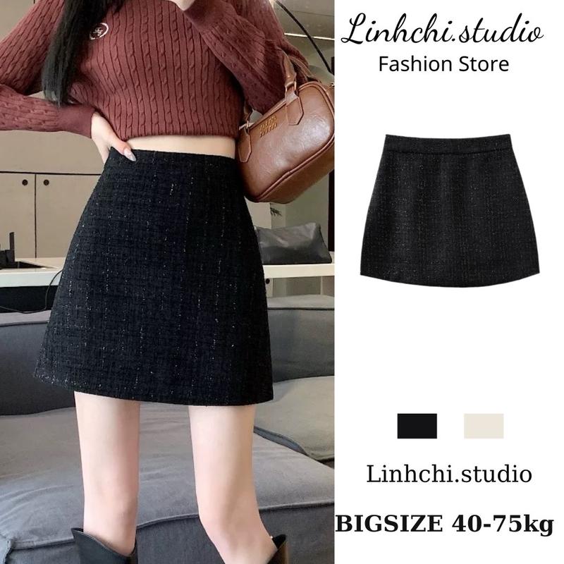 Chân váy chữ A kim sa có quần bảo hộ (có bigsize)_Linhchi.sudio