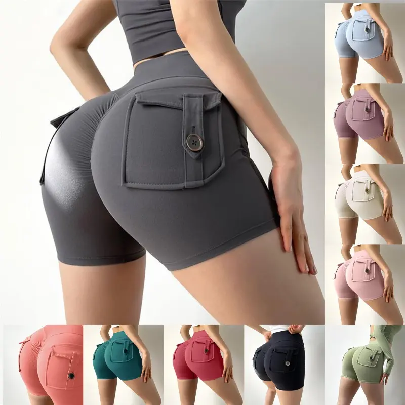 Women's Fashionable Peach Work Clothes Tight Pants High Waist Elastic Hip Lifting Shape Yoga Pants Aerobics Fitness Running Pants