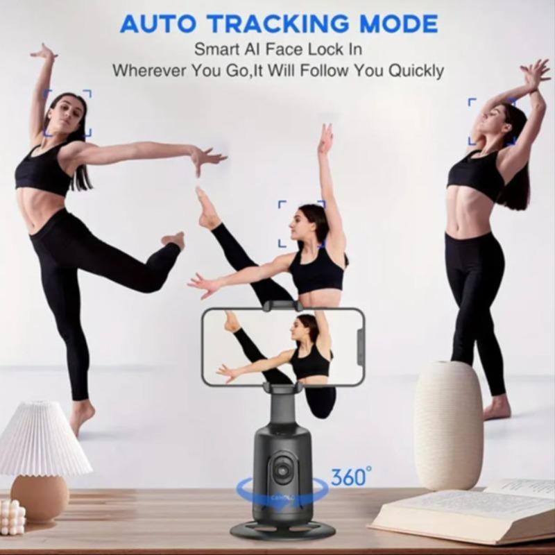 360° Rotation Smart Auto Face Tracking Tripod Holder, Portable Cellphone Holder for Live Vlog Streaming Video, Smartphone Support, Selfie Tools, Men's Gadgets, Selfie Accessories, Phone Camera Mount 5