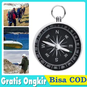 Gantungan Kunci Kompas Satelit Aluminium Anti Karat - Desain Minimalis Tahan Lama Cocok untuk Camping/Hiking