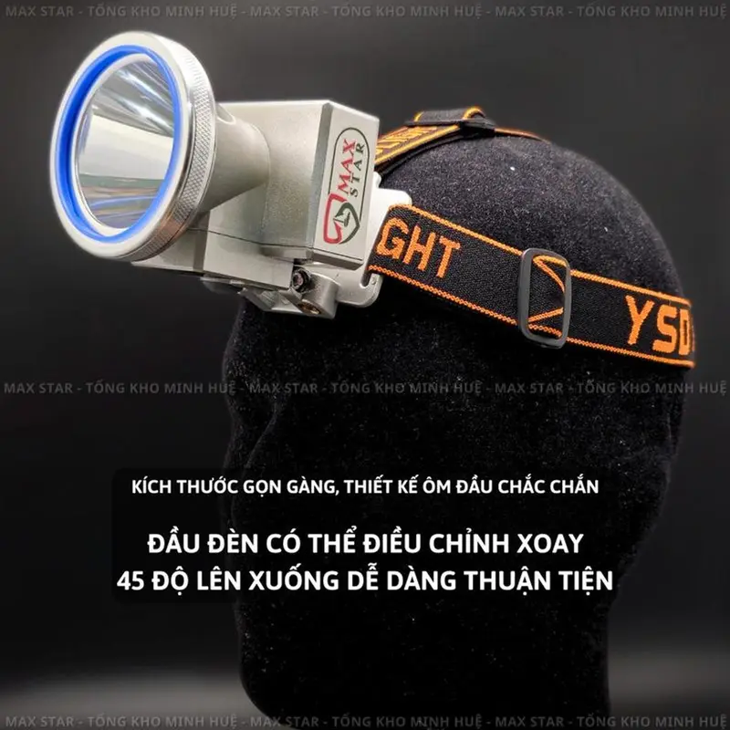 Đèn pin đội đầu siêu sáng chất lượng cao, chống nước, thời gian soi sáng lên tới 60 giờ tối đa cho mỗi lần sạc. Sử dụng chân cáp sạc TYPE-C cao cấp 4