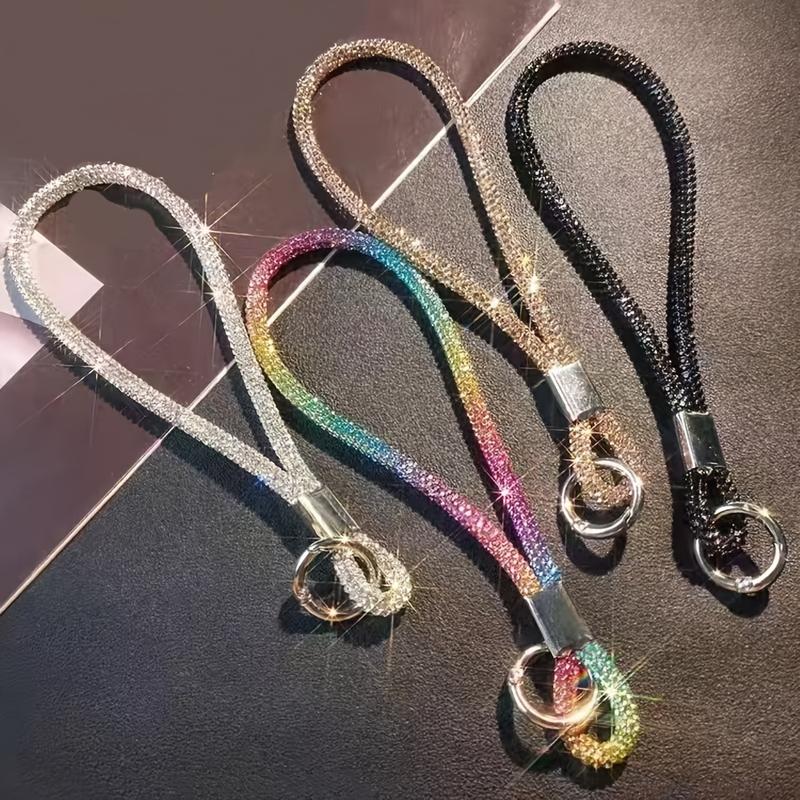 Phone Lanyard Wrist Full Diamond Chain High-end Women's Luxurious Rhinestone Pendant Fashion Pendant High-end Short Lanyard Durable Phone Chain 0