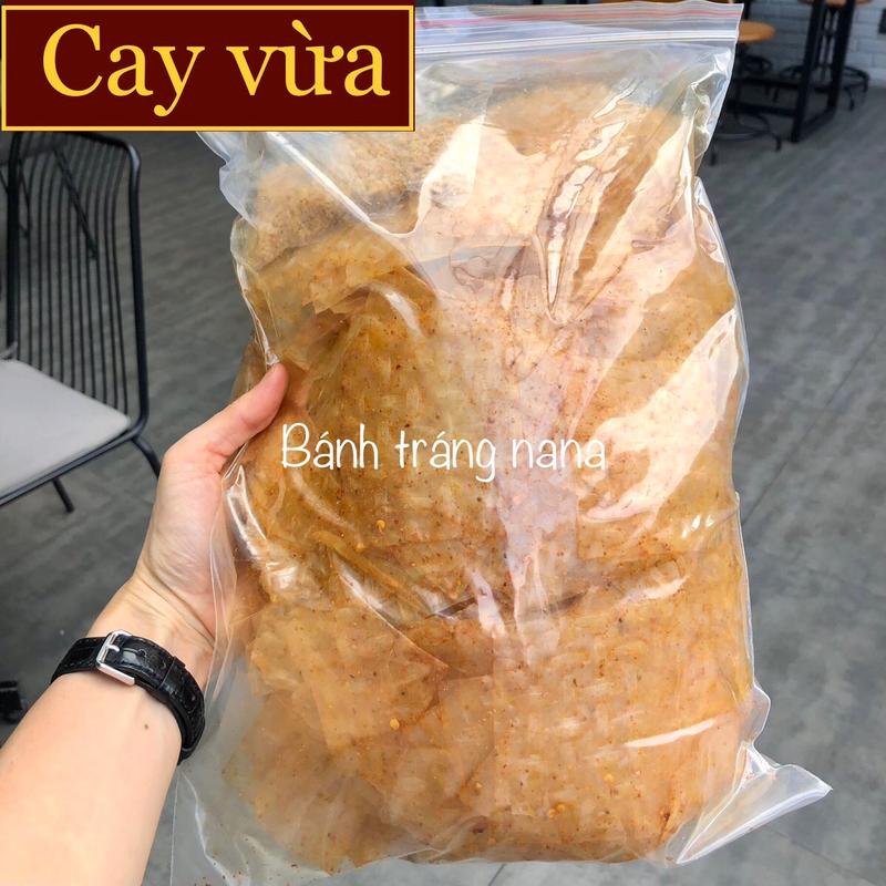 500gram Bánh tráng xì ke muối tôm tỏi phi Cay Vừa