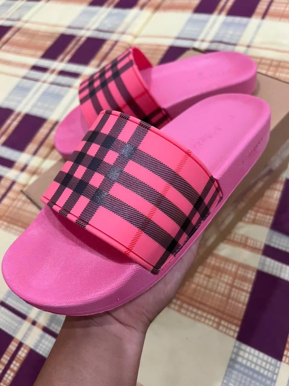 Dép Nữ BBR Hồng Quai Ngang Đế Đúc Cao Cấp Chống Trơn Trượt Size 36-43 - Cao Su