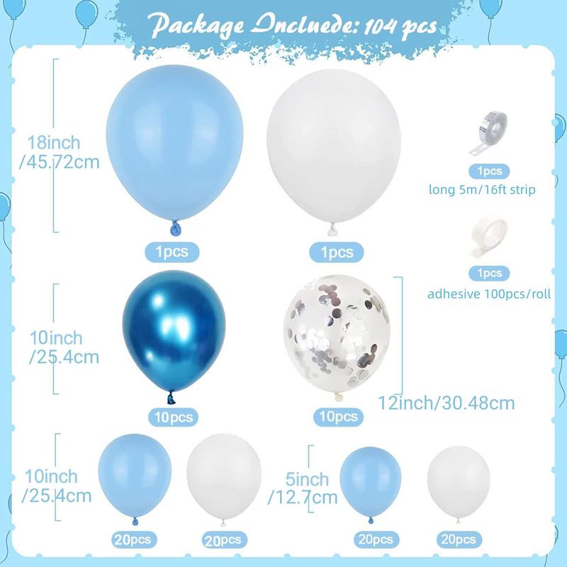 Product Introduction of Balloon Arch Kit, 104pcs Mixed Color Latex Balloon, Atmosphere Scene Layout Decoration Supplies for Wedding Birthday Festival Party 12