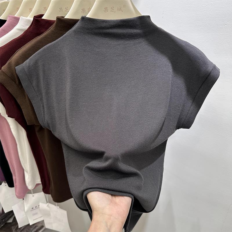 Product Introduction of Áo Thun Cổ Lọ Nửa, ngắn Tay Áo, Áo Dệt Kim, Dành Cho Nữ, Phong Cách Mới Mùa Thu Và Mùa Hè, Áo Sơ Mi Cơ Sở Lớp Bên Trong, Dễ Thương Và Gợi Cảm, Dễ Phối Đồ Ngọt Ngào Và Cay, Năm 2025 15