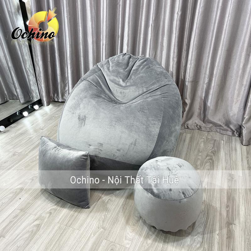 Bộ Ghế Lười Hạt Xốp 1M2-90 Gồm 3 Món Đã Kèm Hạt Xốp Mẫu Trơn Dáng Lê Tiện Lợi (Ảnh Thật Và Video) 7