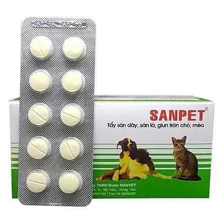 Thuốc tẩy giun sán cho chó, mèo 1 vỉ 10 viên