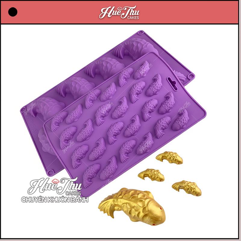  Khuôn silicon Cá Chép Nhỏ  vỉ 8 con   24 con  làm bánh rau câu 3D 4D nhấn xôi chè trôi nước socola nến hanmade 