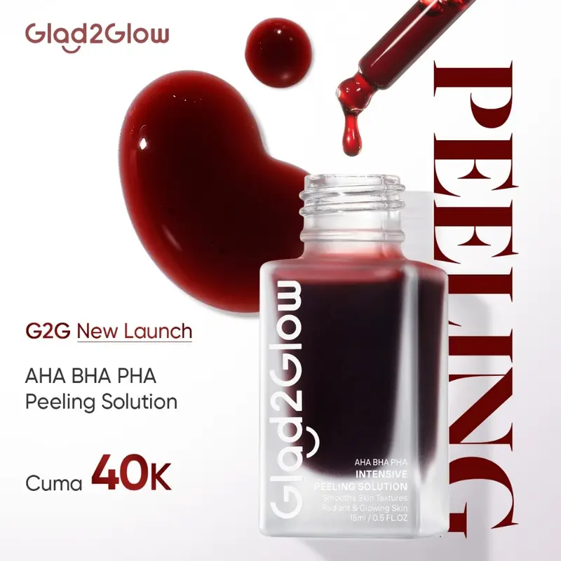 GLAD2GLOW AHA BHA PHA Intensive Peel Solution Serum Lactic Acid Serum Exfoliasi Wajah 0