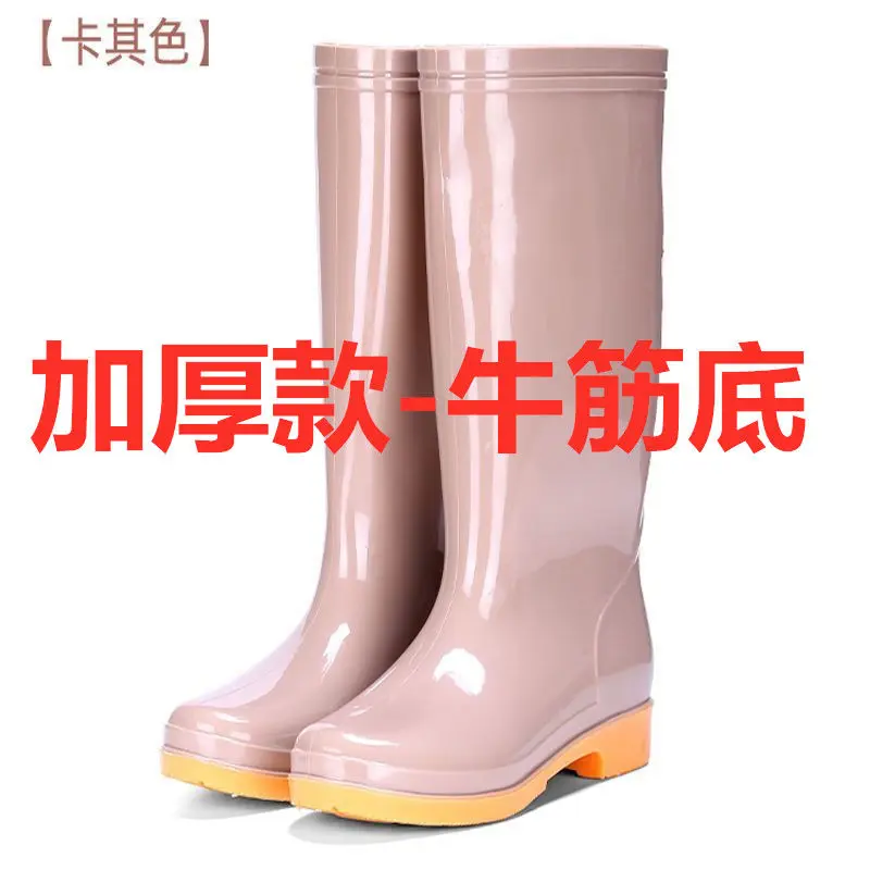รองเท้าบูทกันฝนสีพื้นเด็กสูงมีซับในผ้าฟลีซ ทำจากยาง มีสายรัดข้อเท้า รองเท้าบูทกันฝนที่ทนทาน กันลื่นและกันน้ำได้ดี รองเท้าบูทกันน้ำสำหรับผู้ใหญ่ รองเท้าบูทกันฝนสำหรับผู้หญิง รองเท้าบูทกันฝนสำหรับห้องครัว