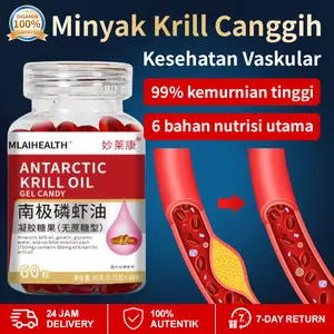 COD 60 Kapsul Kapsul Minyak Krill Antartika /Minyak Ikan Krill Diimpor Dari Norwegia/ Permen Gel Astaxanthin Healthy Care Minyak Krill Astaxanthin Krill Oil Antartic Krill Oil Minyak Krill Omega 3 Ready Stock Original