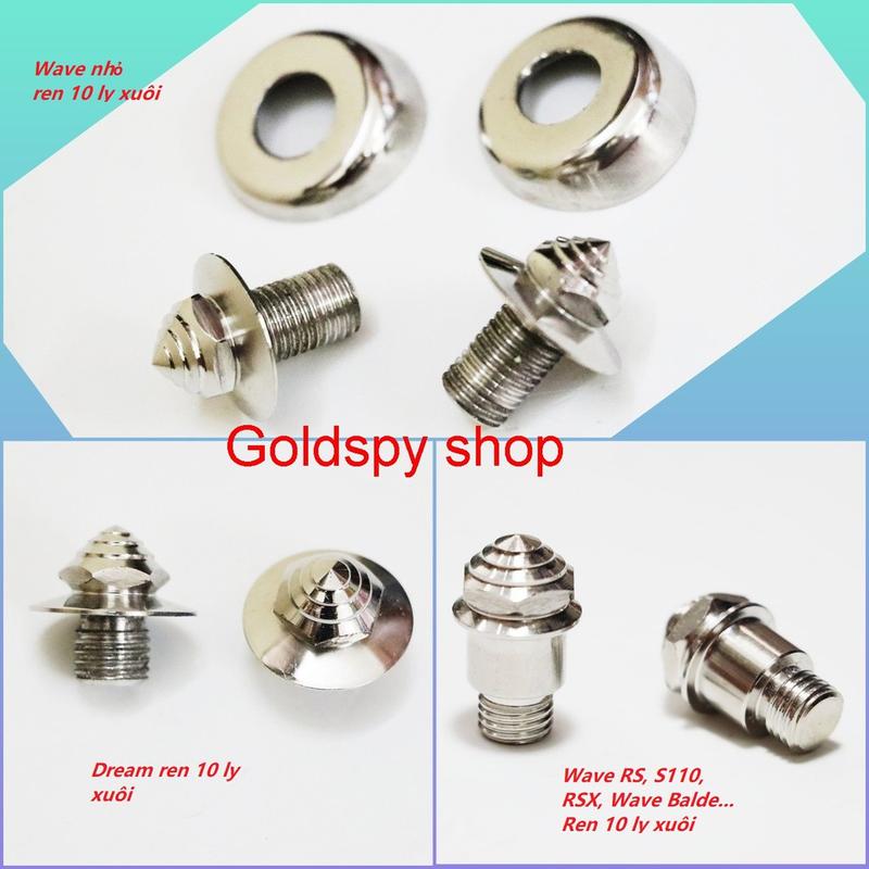 Ốc chân gương Salaya ren xuôi 10 ly inox gắn Wave Dream giá 1 cái