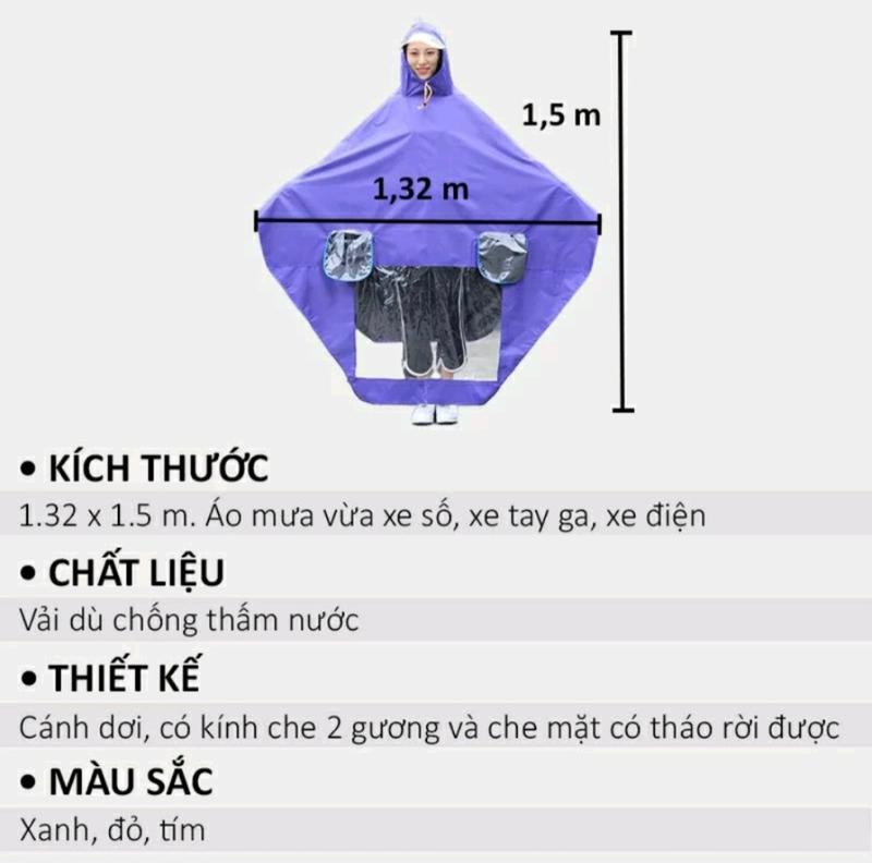 Product Introduction of Áo Mưa Phản Quang Thành Nam Loại 1,2 Đầu (Mũ) Vải Dù Chống Rách Có Kính Che Mặt Cao Cấp 1
