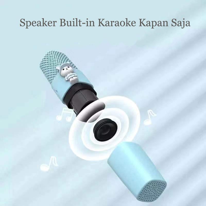 Mic K9 Wireless Microfon Anak Bluetooth Model Kartun Karaoke Player Microphone Speaker KADO ANAK 8