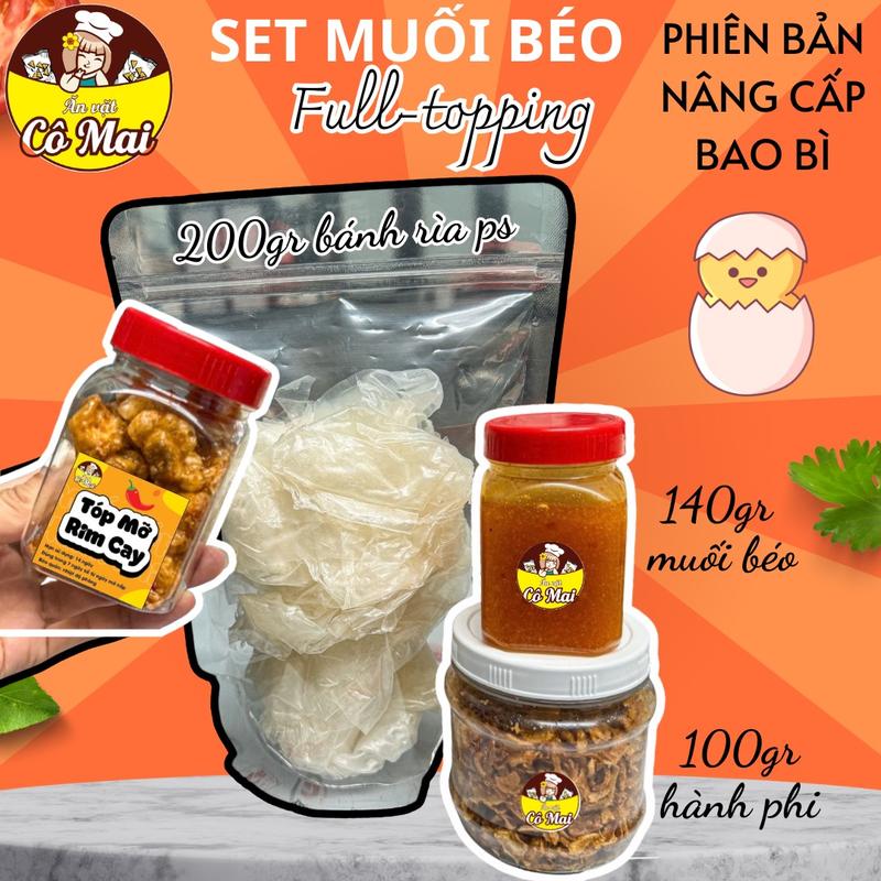 [SET BÁNH TRÁNG MUỐI BÉO COMAI] - Set bánh tráng phơi sương RÌA Muối Béo Hành Phi