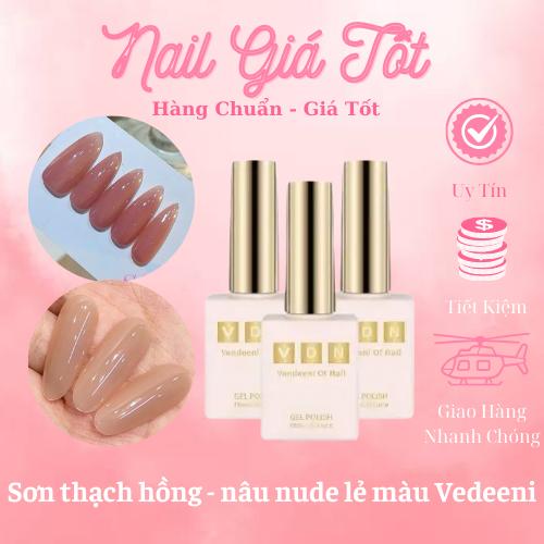 Sơn thạch hồng - nâu nude lẻ màu VENDEENI lên tay cực xinh [ Nail Giá Tốt ]