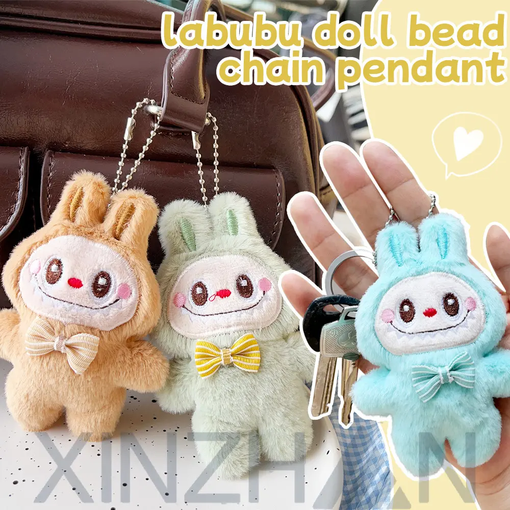 Rantai Kunci Anak Patung Mewah Labubu, Gaya Baru, Comel dan Ikatan bentuk rama-rama, Cincin Kunci Pasangan Unik, Sesuai untuk Hiasan Belakang Perempuan, Sesuai untuk Dipakai Semasa Musim ambalabu keychain boneka mini
