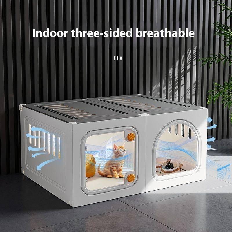 Product Introduction of Cat House Cat Cage Universal Cat Litter Cat Toilet Integrated Indoor Outdoor Cats Dogs Universal Do Not Occupy Disposable Pet Cage 17