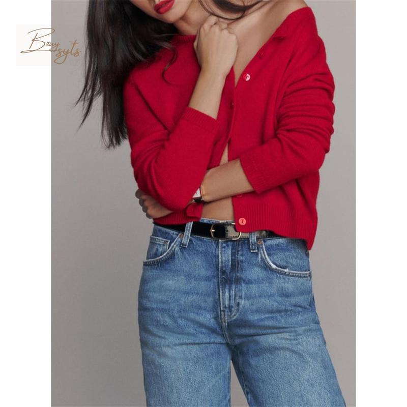 Product Introduction of Women Fashion Cardigan Solid Color Long Sleeve Sweater Button-Down Fall Casual Soft Knit Coat sweater 34