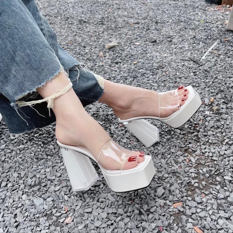 Guốc beca trong Thuý hoa đế đúp 12 phân Nữ Shoes DéP GiàY