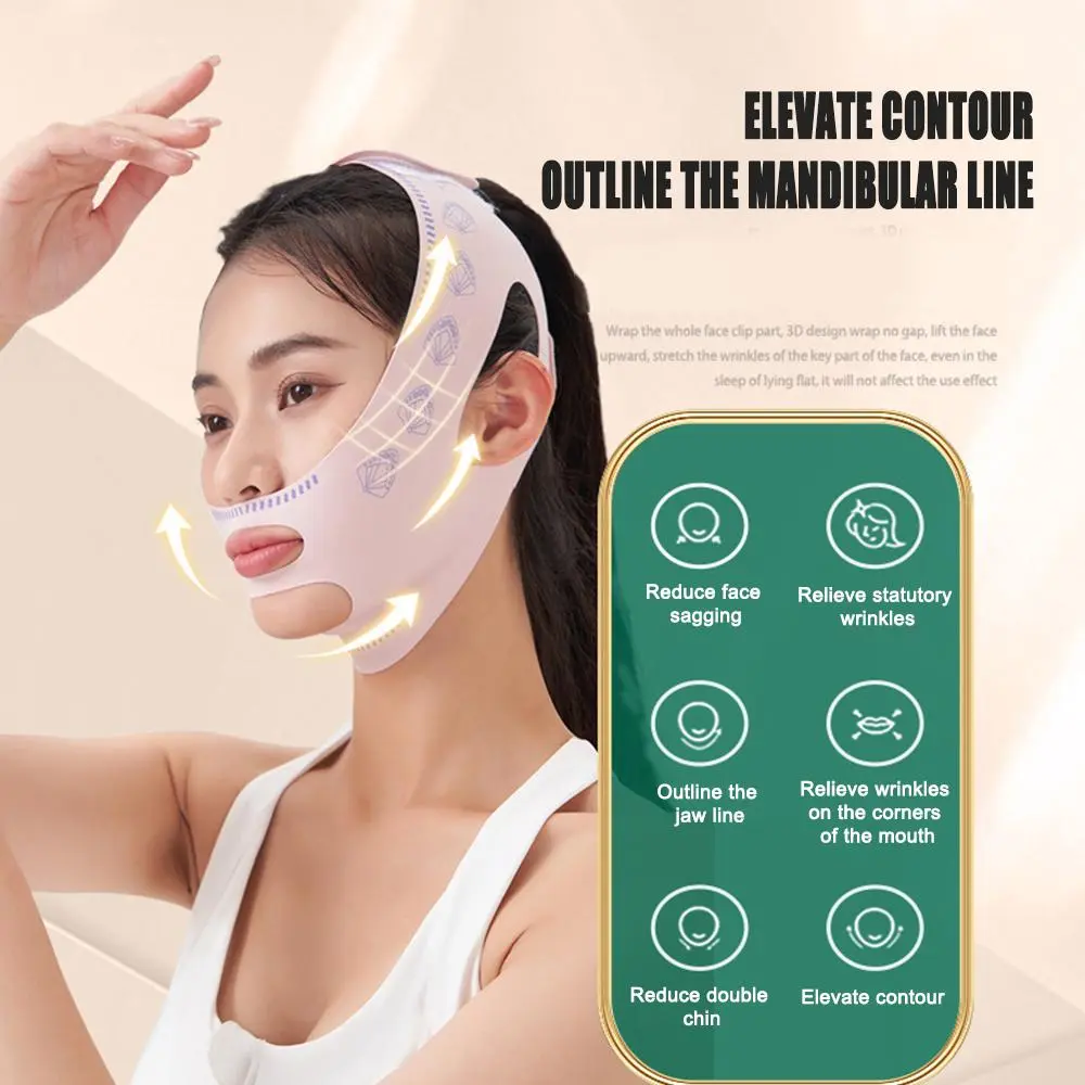 5pcs/set Soug V Face Beauty Face Sculpting Sleep Mask Lifts Tightens And Sags Lifts Face Double Chin Shaping Facial Mask