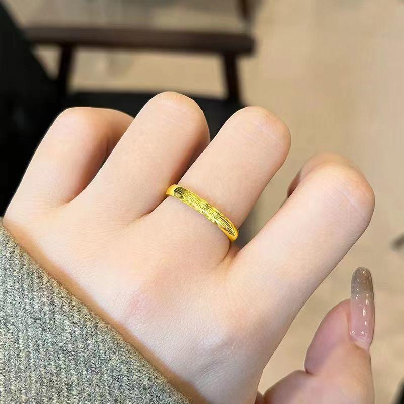Nhẫn Mắt Mèo, Thiết Kế Trơn Và Họa Tiết Gợn Sóng, Hình Trái Tim Trơn, Nhẫn Cặp Đôi, Thời Trang Và Đơn Giản, Không Phai Màu vòng  tay Hoa nhẫn  đá cầu vồng 4