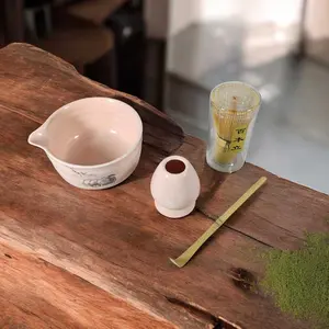 One Two Cups Matcha Set Kit Chawan Chasen Chashaku Ceramic 500ml 4 PCS - S22  - Tinari