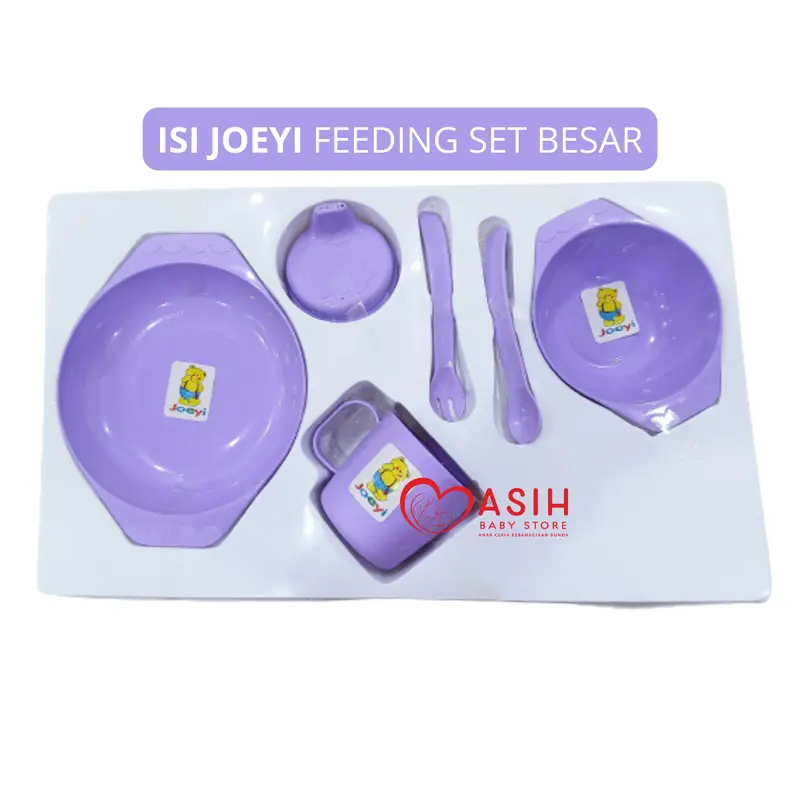 Joeyi Feeding Set Baby Besar Kecil Alat Set Tempat Peralatan Makan Bayi Balita Cewek Cowok Sendok 2