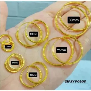 Anting Gipsy Polos Titanium Gold Anak dan Dewasa model simple kekinian